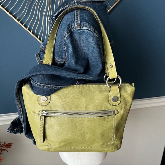 Fossil Women's Green Leather Bag - Picture 5 of 8